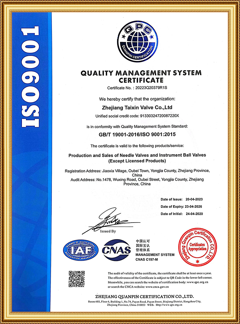 ISO9001證書(shū)（英文）